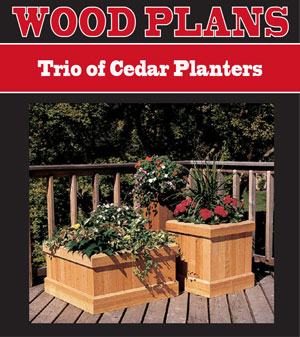 Trio of Cedar Planters Woodworking Plan
